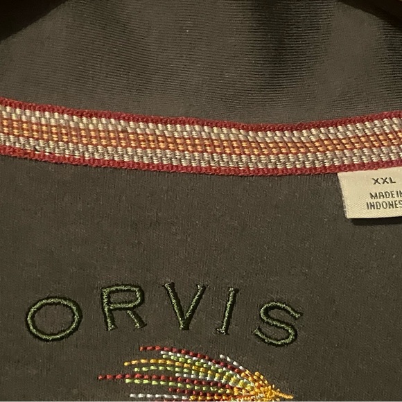 Orvis Men's Blue Quarter Zip Long Sleeve Embroider Pullover Sweatshirt Size XXL - Picture 12 of 14